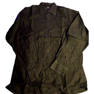IKE BEHAR Men's Midnight Noir Natural Stretch Cotton Dress Shirt